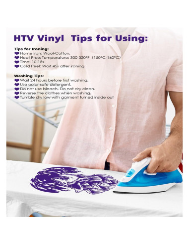 Paquete de Vinilo de Transferencia de Calor YUITCE 37 Hojas 30.48x25.4cm