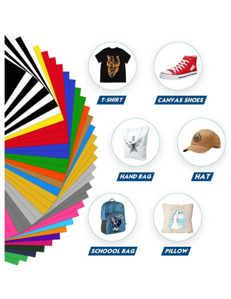 Paquete de Vinilo de Transferencia de Calor YUITCE 37 Hojas 30.48x25.4cm