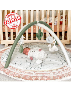 Alfombra de Juego Macramé Verde con 6 Juguetes y Tarjetas 2