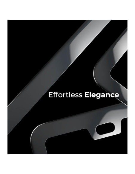 Marco de Placa de Licencia Deselen 350-ZGI Negro Espejo 2 Piezas