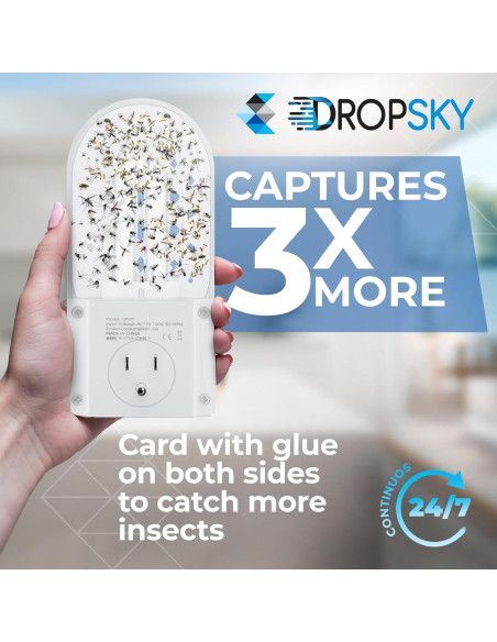 Trampa de Insectos Voladores Dropsky - Luz Enchufable Sin Olores