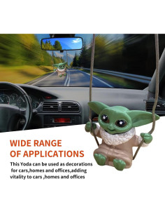 Colgante Decorativo para Espejo de Auto Alwoligag Yoda-C 2