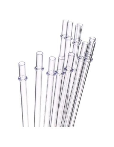 Pajitas Reutilizables Dakoufish 15.24 cm Transparentes - Set de 12