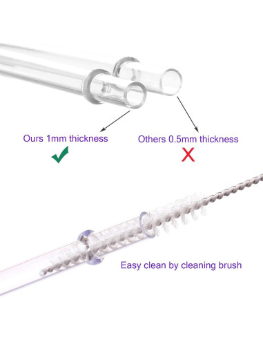 Pajitas Reutilizables Dakoufish 15.24 cm Transparentes - Set de 12