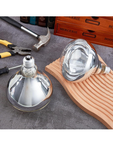 6 Bombillas de Calor Infrarrojas E26 175W Tujoe para Mascotas