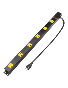 Tira de Enchufes de Pared Inland 03200, 6 Salidas, 3FT, 15A