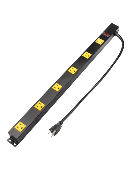 Tira de Enchufes de Pared Inland 03200, 6 Salidas, 3FT, 15A