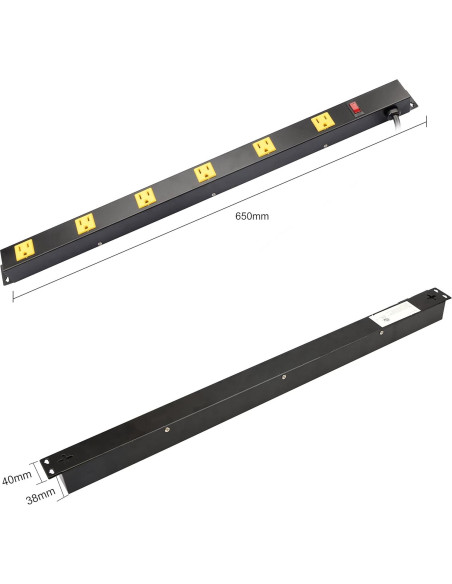 Tira de Enchufes de Pared Inland 03200, 6 Salidas, 3FT, 15A