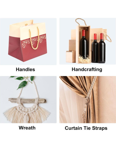 Cuerda trenzada de nylon Rebower 8mm x 5.5 yardas negra