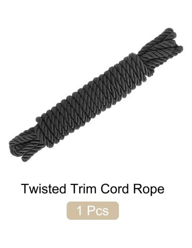 Cuerda trenzada de nylon Rebower 8mm x 5.5 yardas negra