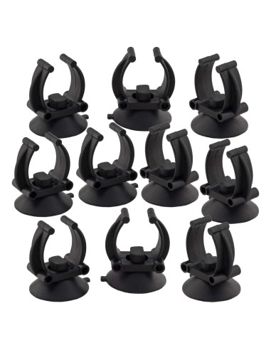 OIIKI 10 Ventosas para Calentador de Acuario con Clips - Negro