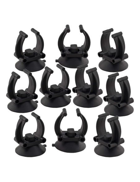OIIKI 10 Ventosas para Calentador de Acuario con Clips - Negro