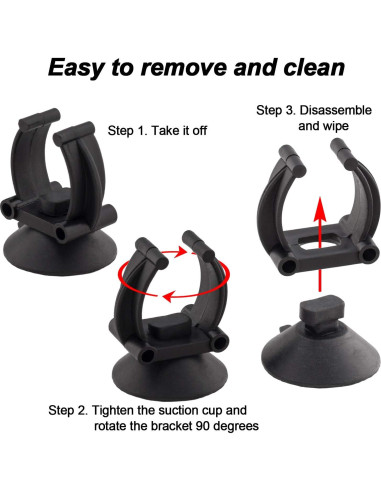 OIIKI 10 Ventosas para Calentador de Acuario con Clips - Negro