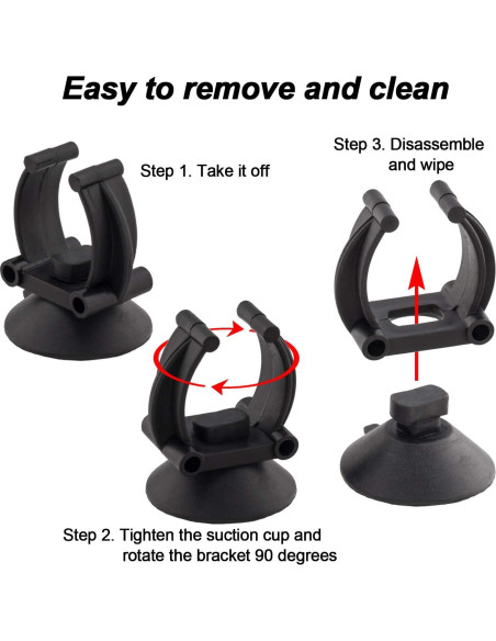 OIIKI 10 Ventosas para Calentador de Acuario con Clips - Negro