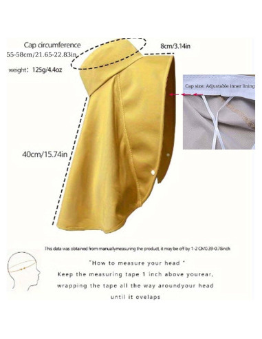 Sombrero de sol para mujer con protección UV y chal beige