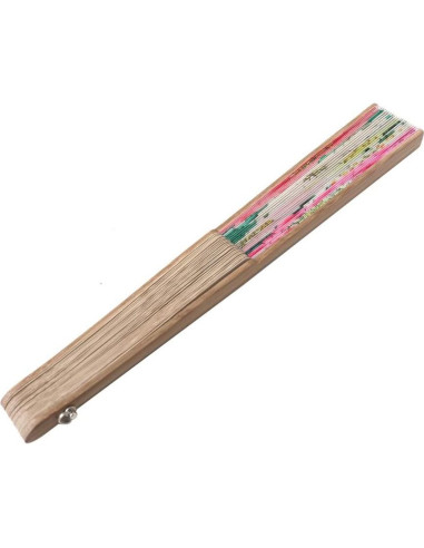 Abanico de Mano HeyToo Plegable de Bambú con Patrón Floral Grande