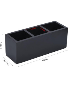 Organizador de Cajón de Madera Dedoot 3 Secciones Negro 22.86x7.62x8.64 cm 2