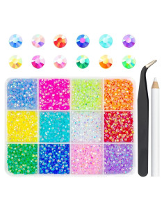 12 Rhinestones de Resina Coloridos 3mm qiipii para Manualidades