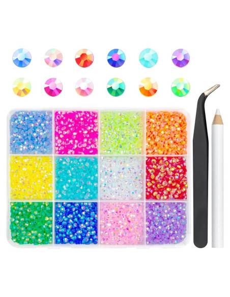12 Rhinestones de Resina Coloridos 3mm qiipii para Manualidades