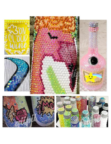 12 Rhinestones de Resina Coloridos 3mm qiipii para Manualidades