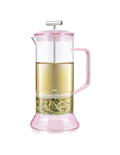 Prensa de Té Teabloom Toulouse 700 mL Vidrio Borosilicato Rosa