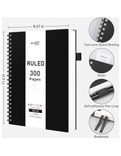 Cuaderno Espiral RETTACY A4 300 Páginas Rayas Universitarias 2