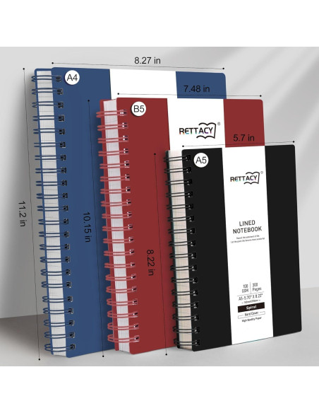 Cuaderno Espiral RETTACY A4 300 Páginas Rayas Universitarias