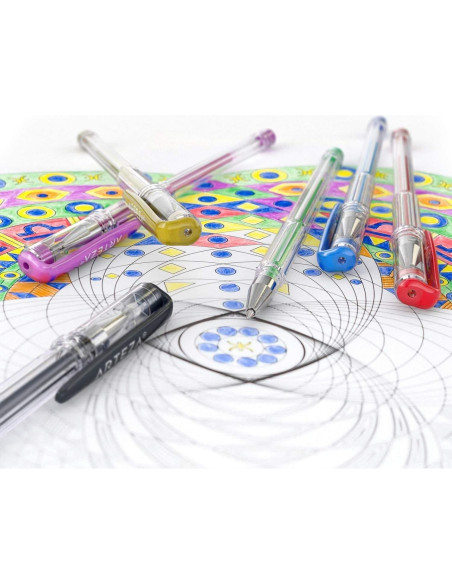 Bolígrafos de Gel Metálicos ARTEZA - 14 Colores con Agarre Triangular