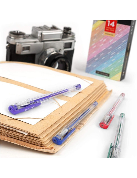 Bolígrafos de Gel Metálicos ARTEZA - 14 Colores con Agarre Triangular