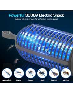 Asesino de Mosquitos Eléctrico Recargable 3000V con Luz LED 2