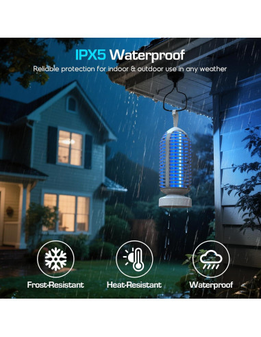 Asesino de Mosquitos Eléctrico Recargable 3000V con Luz LED