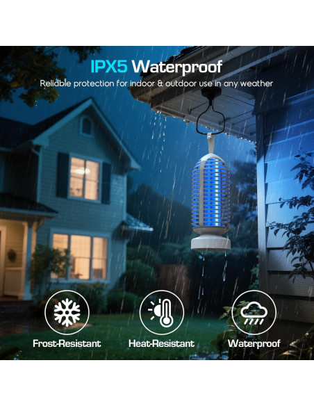 Asesino de Mosquitos Eléctrico Recargable 3000V con Luz LED