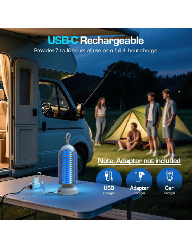 Asesino de Mosquitos Eléctrico Recargable 3000V con Luz LED