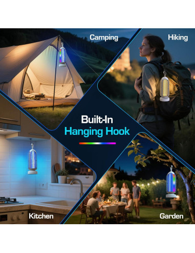 Asesino de Mosquitos Eléctrico Recargable 3000V con Luz LED