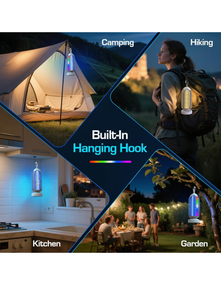 Asesino de Mosquitos Eléctrico Recargable 3000V con Luz LED