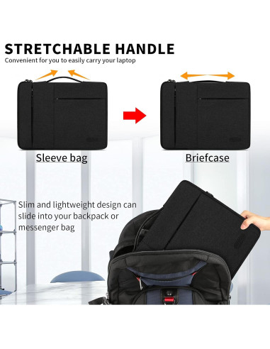 Funda para Laptop Lubardy 13.3-14 Pulgadas Negra Impermeable
