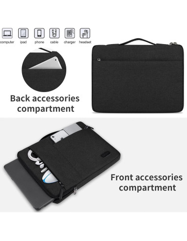 Funda para Laptop Lubardy 13.3-14 Pulgadas Negra Impermeable
