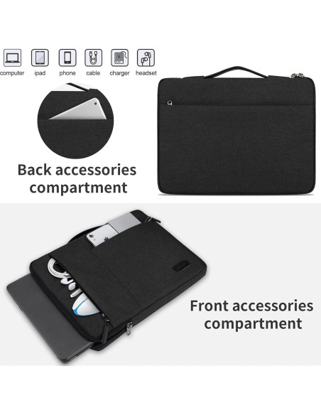 Funda para Laptop Lubardy 13.3-14 Pulgadas Negra Impermeable