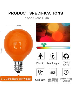 Bombillas G40 Multicolor Goothy 25 Paquete 5W E12 2