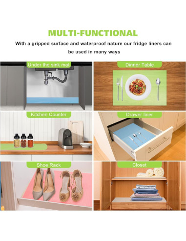 16 Forros de Refrigerador Lavables Shinywear Antideslizantes