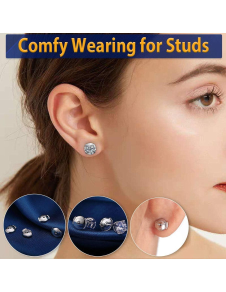 2 Pares de Respaldos de Aretes Hipoalergénicos Siwoms 7mm