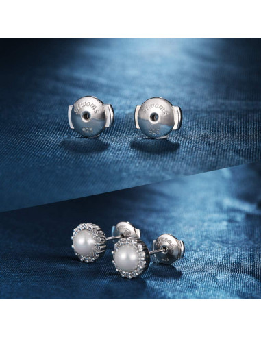 2 Pares de Respaldos de Aretes Hipoalergénicos Siwoms 7mm