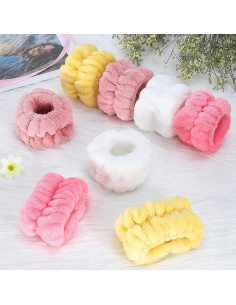 Conjunto de 15 Piezas Diadema y Muñequera Ismeally para Lavado Facial 2