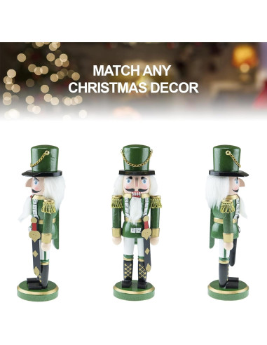 Cascanueces de Madera Verde Clever Creations 26 cm Tradicional