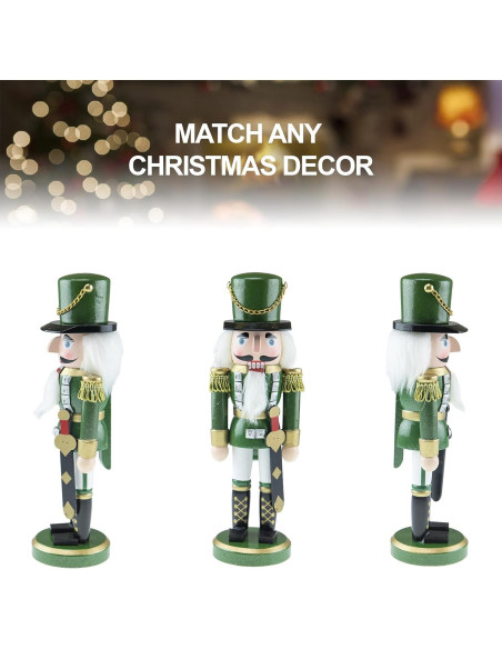 Cascanueces de Madera Verde Clever Creations 26 cm Tradicional