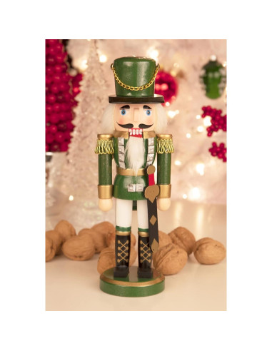 Cascanueces de Madera Verde Clever Creations 26 cm Tradicional