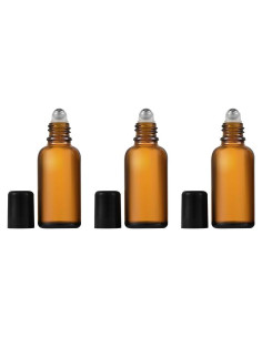3 Botellas de Vidrio Vacías 30ml con Rodillo GSHLLO