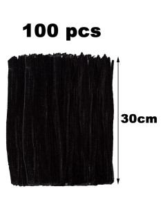 100 Limpiapipas Gruesos Negros XIAOJING para Manualidades 2