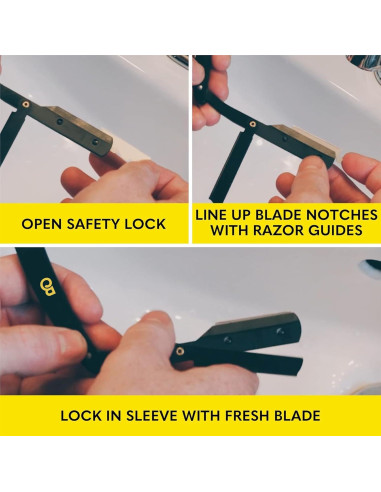 Navaja Recta The Beard Club con 10 Cuchillas de Acero Inoxidable