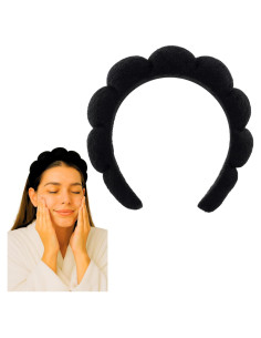 Diadema de Cuidado de la Piel 2 Orchids - Tela de Toalla Negra